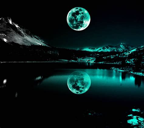 Turquoise Moonlight Wallpaper Earth Scenery Wallpaper Beautiful
