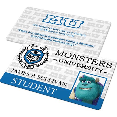 Custom Id Card Badge Monsters University Student Card