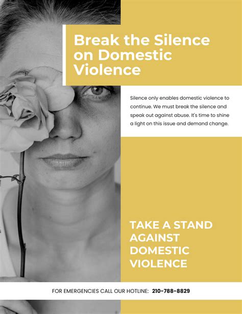 Yellow Grayscale Silence Domestic Violence