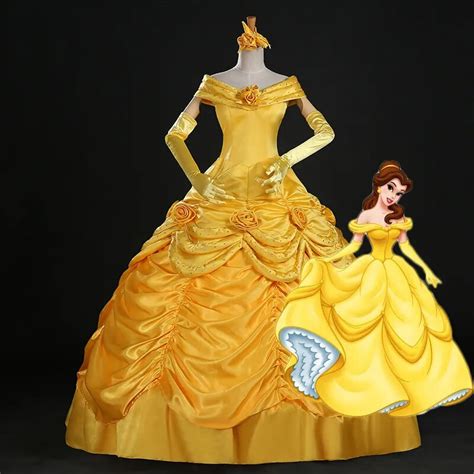High Quality Beauty And Beast Belle Dress Adult Princess Belle Cosplay