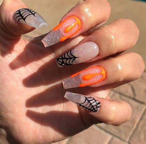 Pin By Stephania On A I L S Halloween Acrylic Nails Long Square
