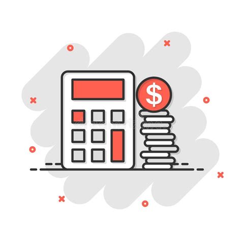 Money Calculation Icon In Comic Style Budget Banking Vector Cartoon