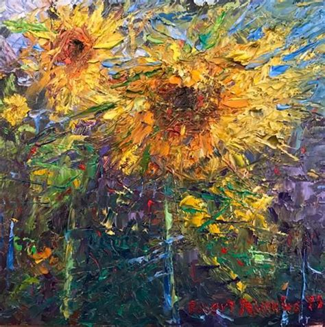Daily Paintworks Sunflower Explosion Original Fine Art For Sale