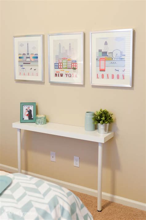 A console table from ikea could be what you need to keep things close by. Simple IKEA Hack: Narrow Console Table - Hey, Let's Make Stuff