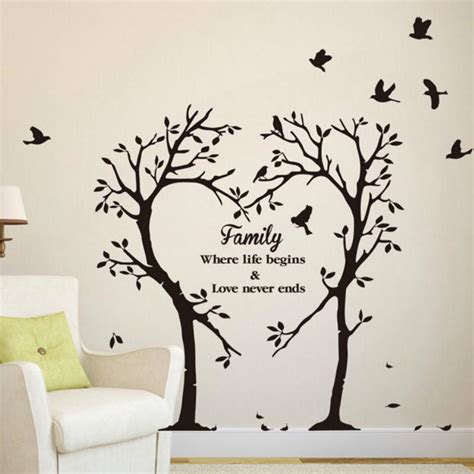 1 Set Of Tree Shape Wall Stickers Three Dimensional Shaped Decals 高い素材