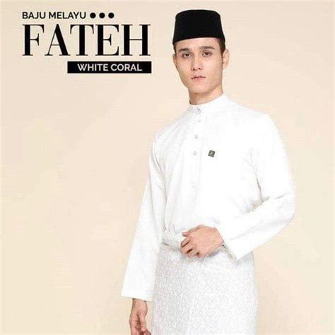 Man radziah 7.412 views2 year ago. SZ S-2XL Baju Melayu Lelaki Slimfit wHITE Coral/Putih ...