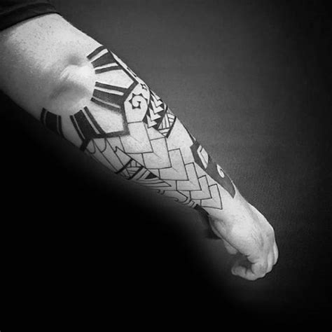 Mens Polynesian Sun Tribal Forearm Tattoo Polynesian Forearm Tattoo