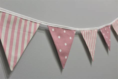 Pink Polka Dot And Stripe Bunting Cotton Bunting Fabric Etsy