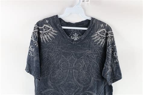 Vintage Affliction Live Fast Distressed Cross Wings T Shirt Black Grailed