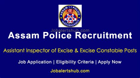 Assam Police Assistant Inspector Of Excise Excise Constable Posts