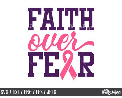 Faith Over Fear Svg Breast Cancer Svg Faith Svg Breast Etsy