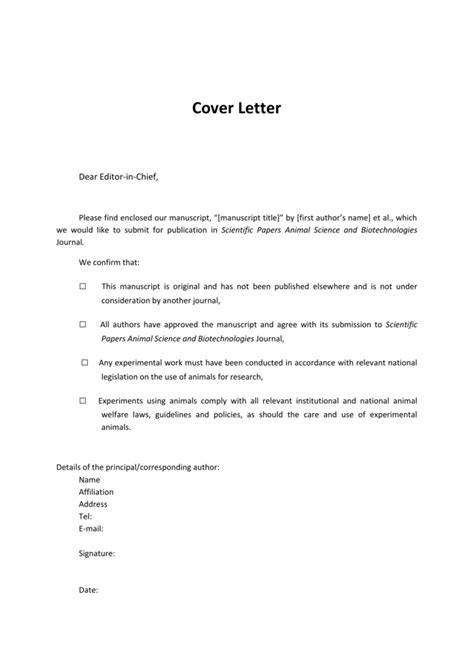 Many journals require a cover letter and state this in their guidelines for authors (alternatively known as author guidelines, information for authors, guide for authors, guidelines for papers, submission guide, etc.). Data Scientist Cover Letter Example