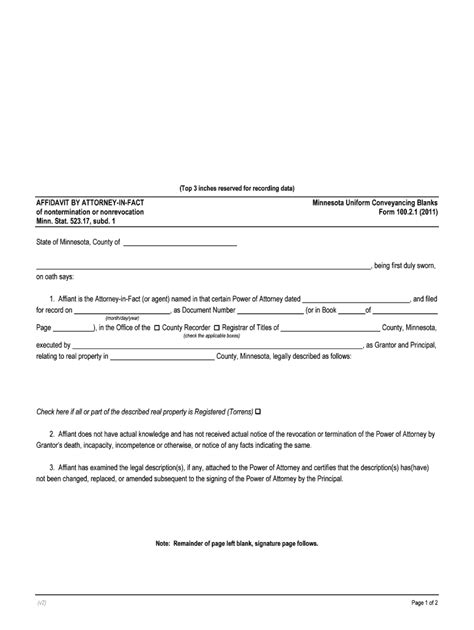 Affidavit By Attorney In Fact Form Fill Out And Sign Printable Pdf