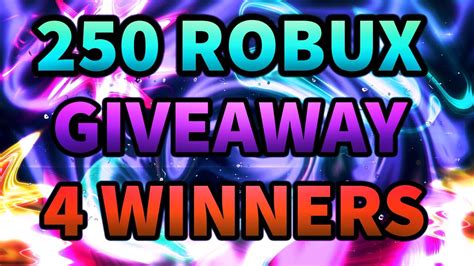 New Roblox 250 Robux Giveaway 4 Winners Ended Youtube