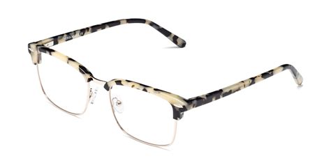 tortoise gold browline retro vintage square eyeglasses 17464