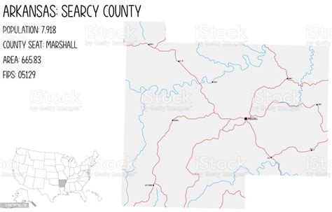 Map Of Searcy County In Arkansas Usa Stock Illustration Download