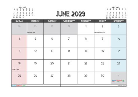 Free Printable June 2023 Calendar 12 Templates