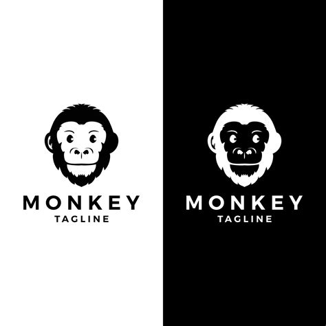 Monkey Head Logo Template Vector Ape Face Vector Illustrations