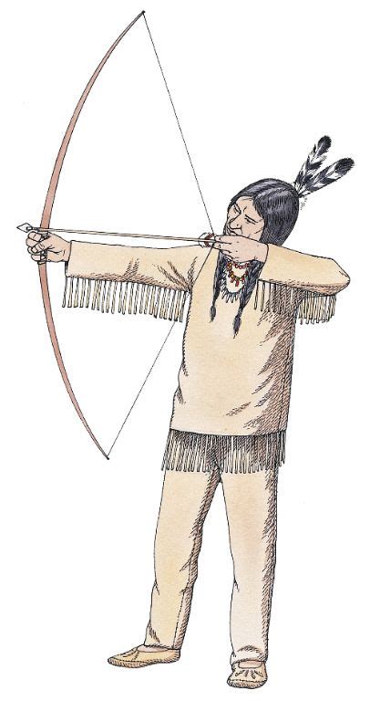 Native American Indian Drawing Bow Arrow Chief Little White Cloud Postcard Topics Cultures