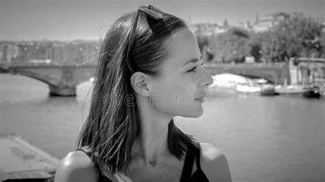 French Girl In The City Of Paris Stock Photo Image Of Bridge Journey