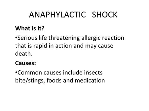Ppt Anaphylactic Shock Powerpoint Presentation Free Download Id