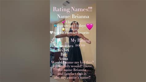 Rating Names Brianna Ratingnames Shorts Youtube
