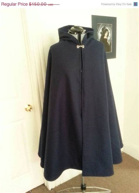 Black Wool Three Quarter Circle Cloak 44 Inches Long Ready To Go Sca