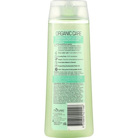 Organic Care Shampoo Normal Balanced 400ml Woolworths