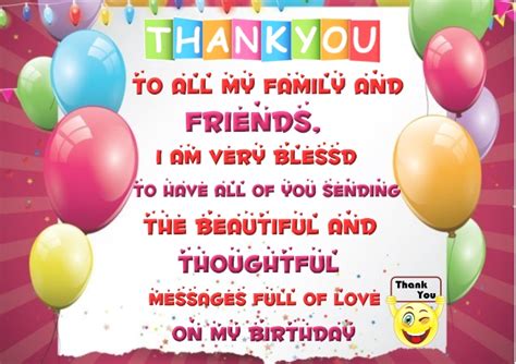 Thank You For Birthday Wish Message Template Postermywall