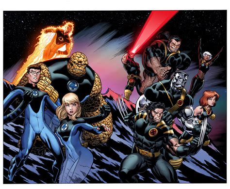 Comics Ultimate X Men Fantastic Four Hd Wallpaper Background Image