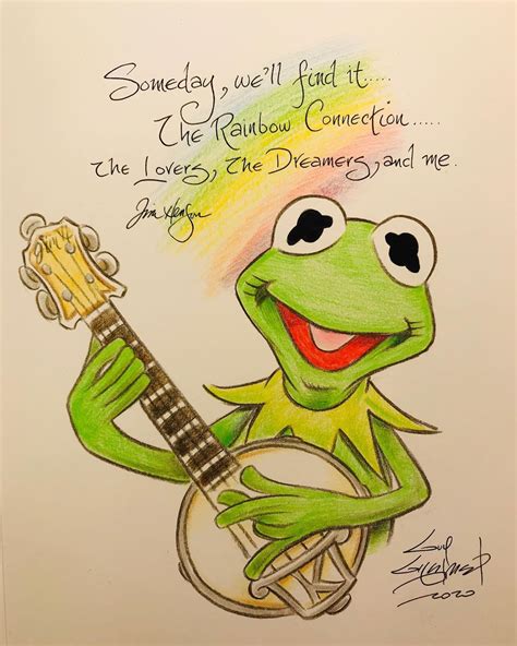 Kermit The Frog Playing Banjo Drawing Navysealswallpapersforiphone