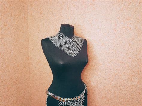 Chain Mail Womens Collar Gorget Coif Etsy