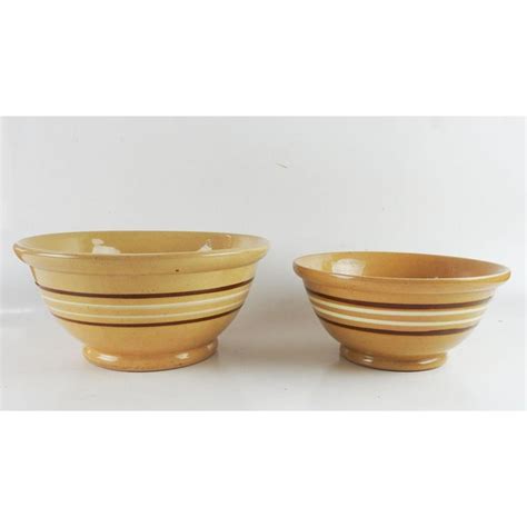 Vintage Yellow Ware Mixing Bowls A Pair Chairish