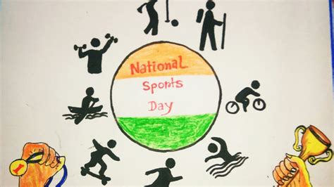 National Sports Day Drawing National Sports Day Poster Drawing