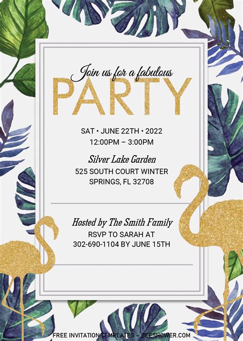 Summer Party Invitation Templates Editable With Microsoft Word Free