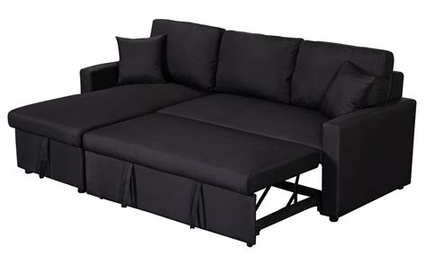 Buy Eafurn L Shaped Sectional Sofa Wpull Out Bed And Storage Space
