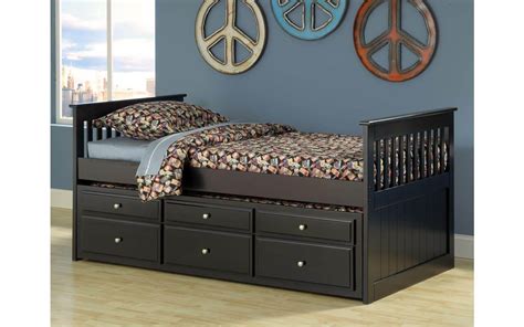 Black Captains Bed With Trundle By Bernards Kids Beds