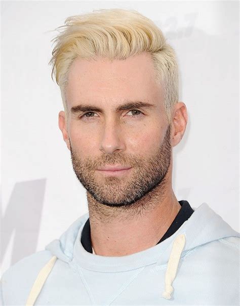 Adam Levine With Pale Blonde Hair And A Stubbly Dark Beard 2014 Hair