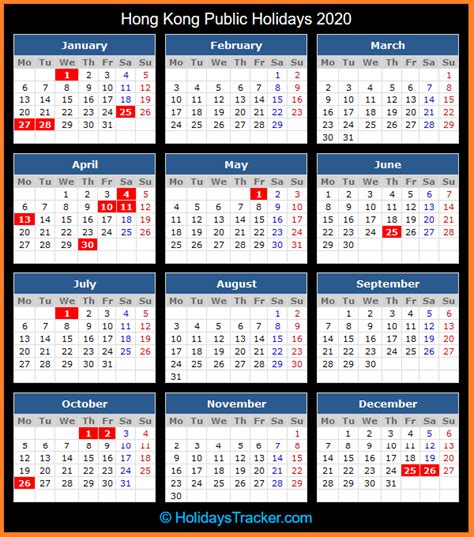Hong Kong Public Holidays 2020 Holidays Tracker