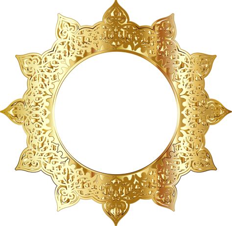 Clipart Gold Decorative Ornamental Round Frame