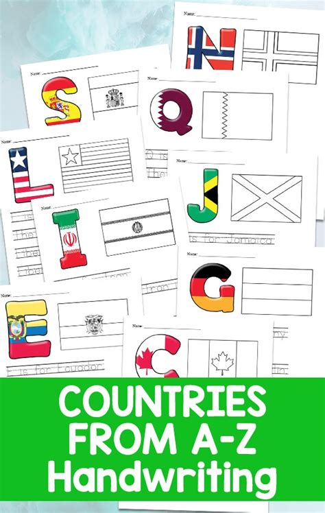 countries handwriting    printable worksheets mom