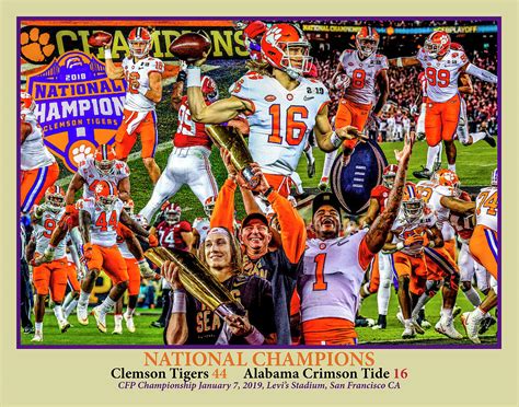 Full details on clemson athletic programs can be found at clemsontigers.com. Clemson Tigers National Champions 2019 Ncaa Football Art ...