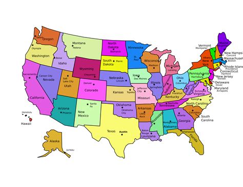 United States Map With State Names Usa States On The Map States