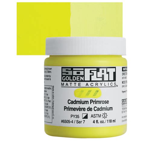 Golden Soflat Matte Acrylic Paint Cadmium Primrose Ml Jar