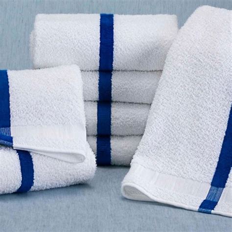 Martex Blue Stripe Pool Towels 20x40 100 Cotton Loops 55lbdz 10 Dz
