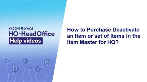 How To Purchase Or Deactivate An Item Or Set Of Items In The Item