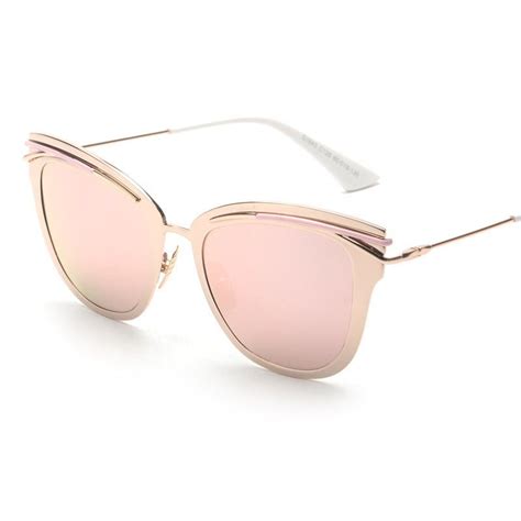Rose Gold Retro Alloy Cat Eye Sunglasses Fashion Eye Glasses Cat Eye Sunglasses Sunglasses