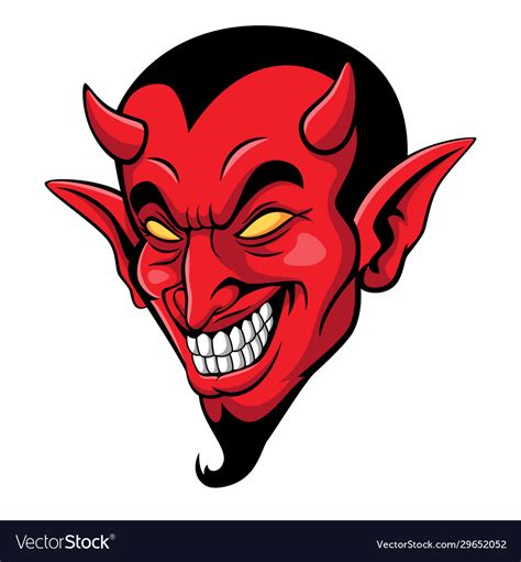 Cartoon Scary Devil Head Mascot Royalty Free Vector Image