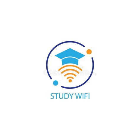 Internet Wifi Study Logo Illustration Lines Circle Vector Design Stock