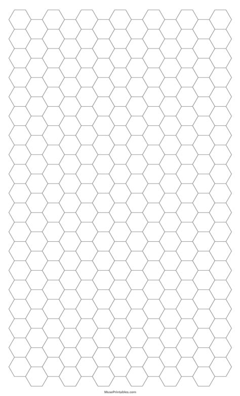Printable 1 Cm Gray Hexagon Graph Paper For Legal Paper
